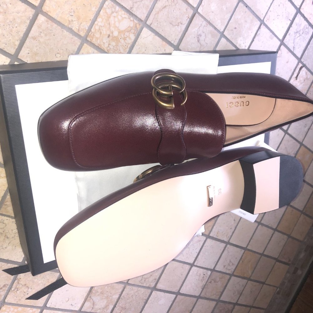 Gucci GG Leather Loafers in vintage Bordeaux